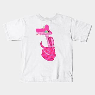 Pink Kaa With Coils Kids T-Shirt